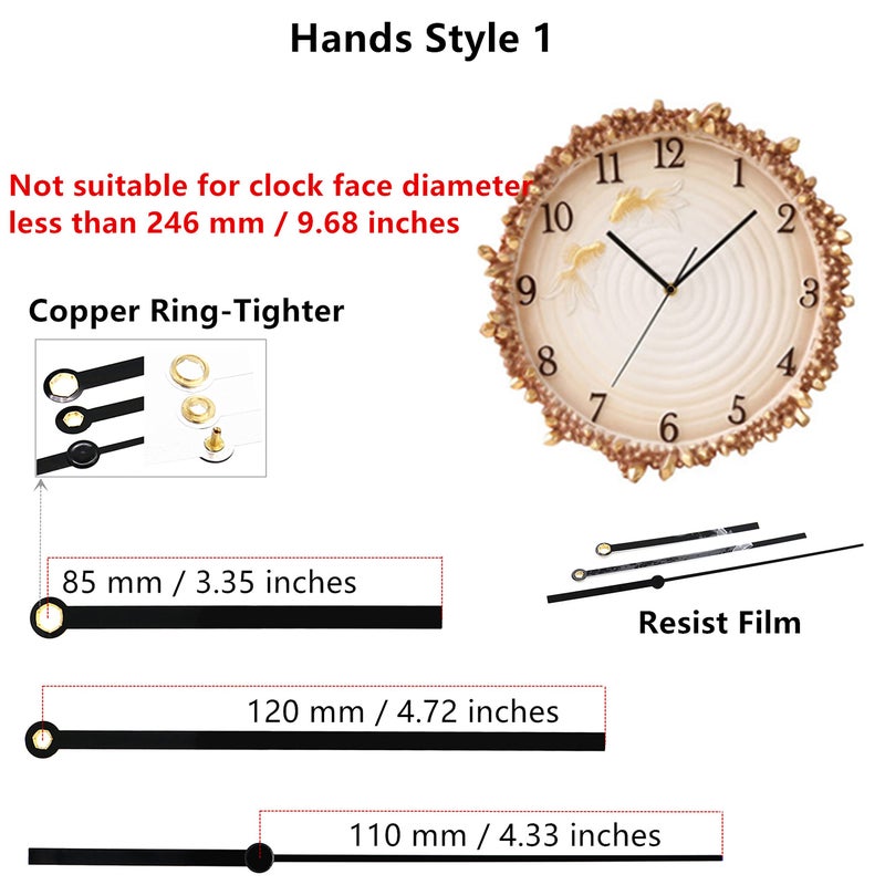 TIKROUND Original Youngtown 12888 Pendulum Type Movement Step Clock Accessory Quartz DIY Movement Kits,5/16 Inch Maximum Dial Thickness, 4/5 Inch Total Shaft Length. - Image 4